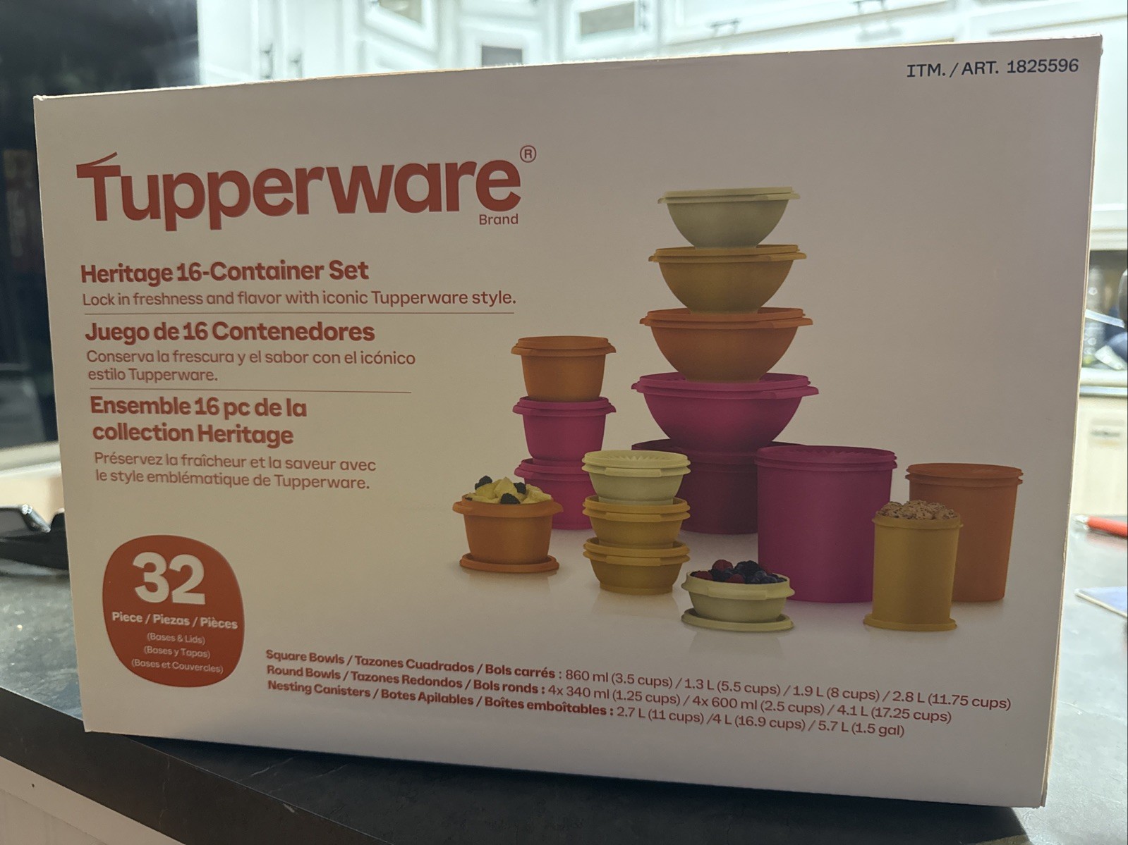 Brand New Tupperware Heritage Collection 32 Piece Food Storage Set - Orange