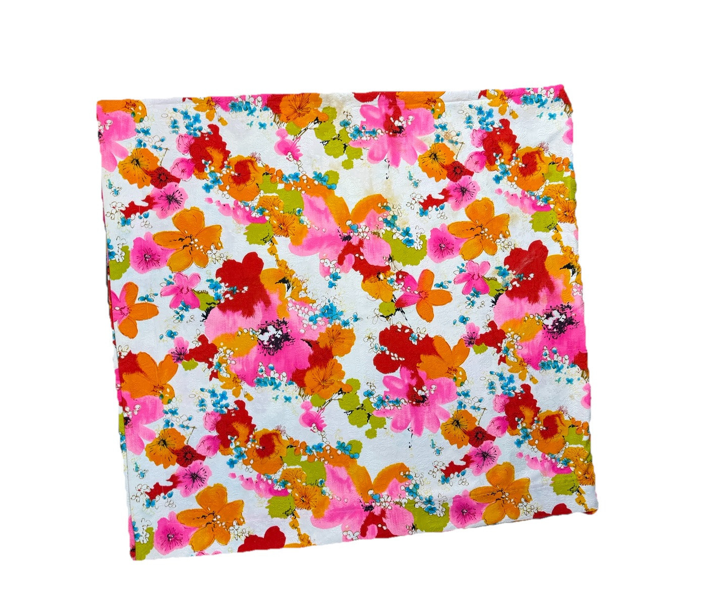 Rare Vintage VHY Hawaiian Textiles Fabric Von Hamm Textured Floral Bright Cloth