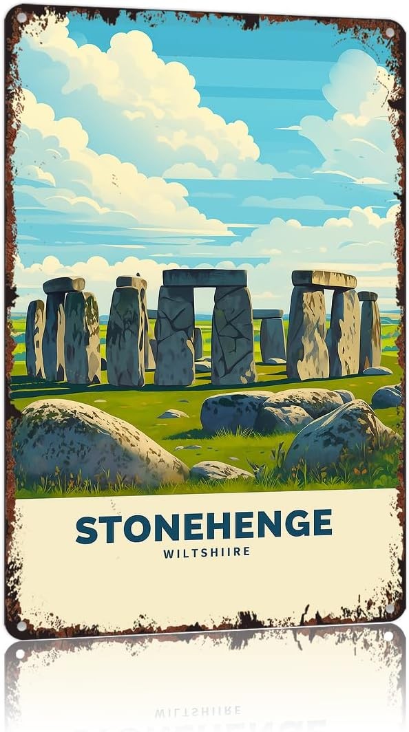 Vintage Stonehenge Wiltshire Tin Metal Signs Home Décor Wall Art 8x12 Vintage Stonehenge Wiltshire Tin Metal Signs Home Décor Wall Art 8x12