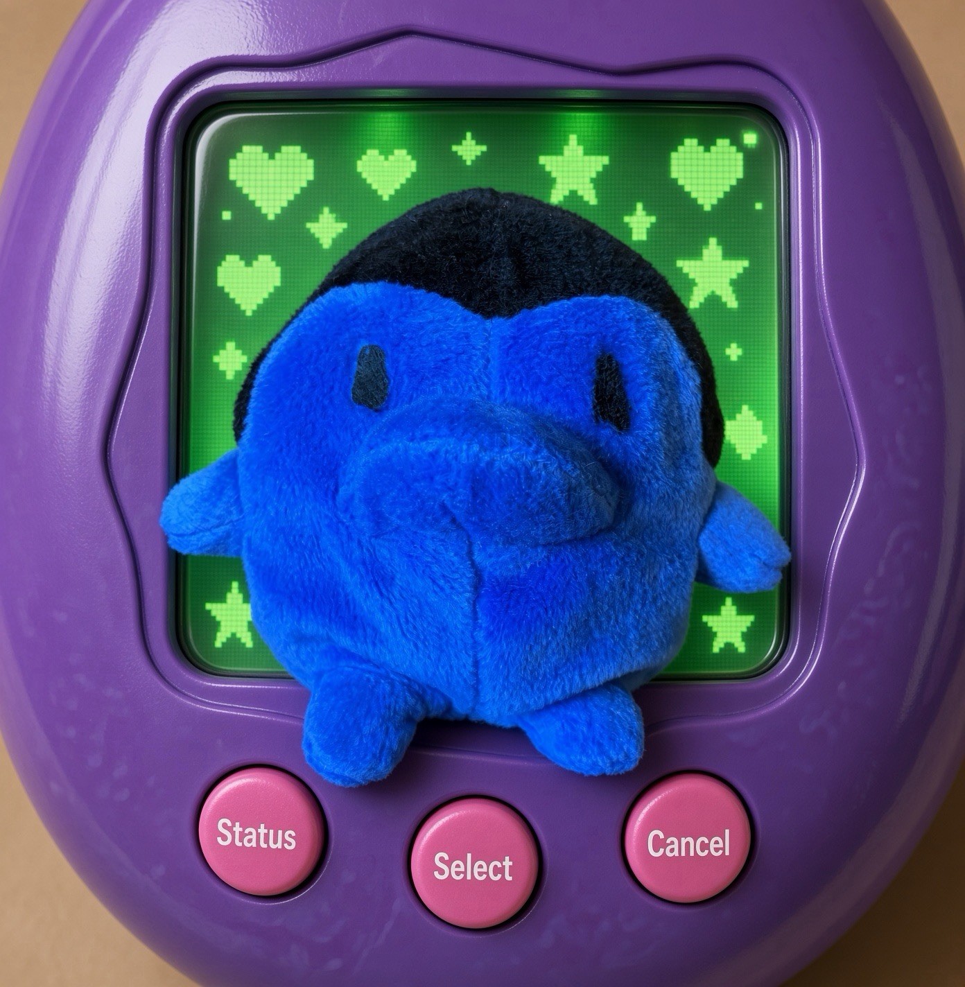 Rare 1997 VTG Bandai Tamagotchi Cybies Blue Plush Toy Ginjirotchi Collectible