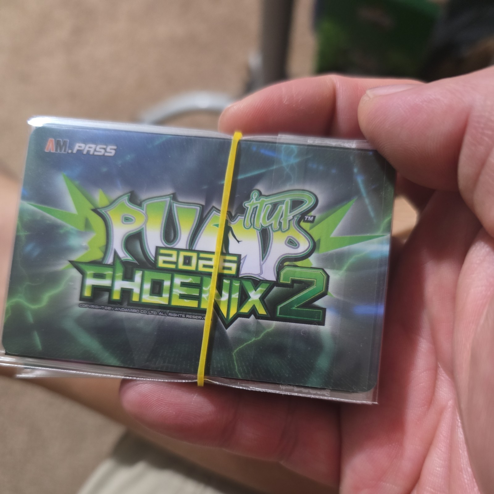 Pump It Up AM.PASS play card Phoenix 2026 Andamiro Pump It Up AM.PASS play card Phoenix 2026 Andamiro