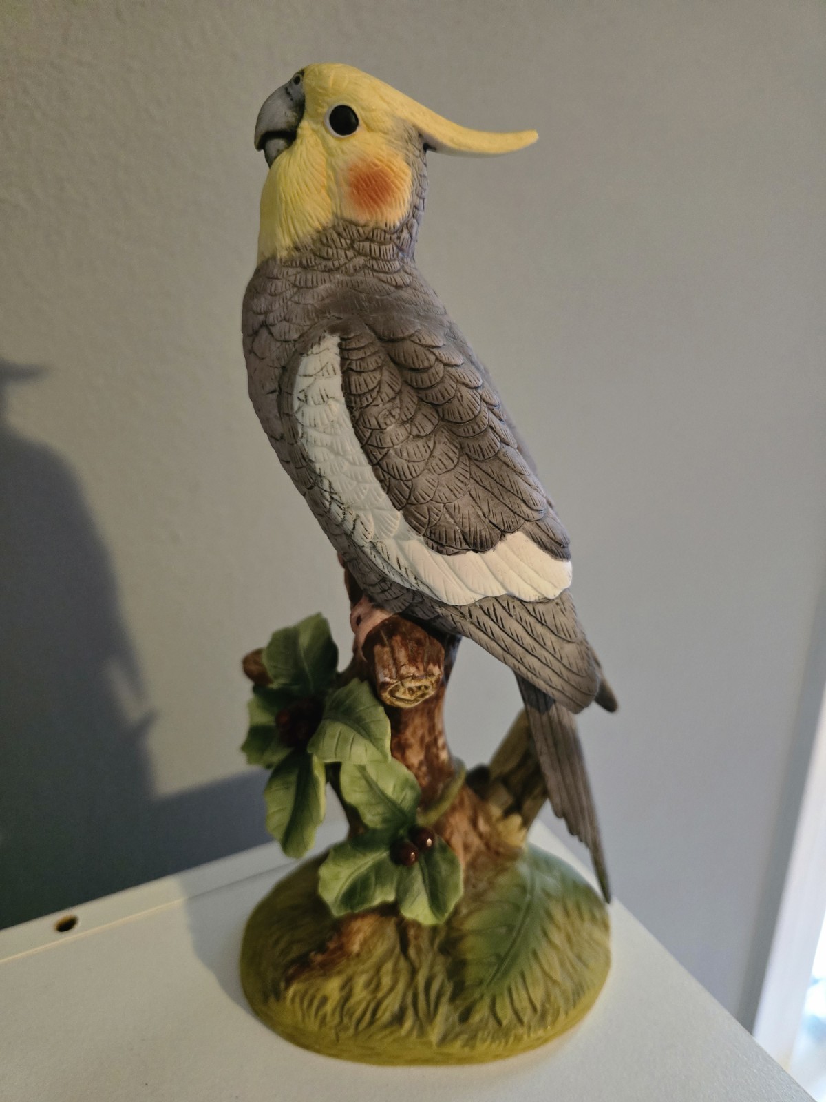 Vintage Andrea by Sadek Cockatiel Bird Figurine Porcelain Ceramic Japan 1982