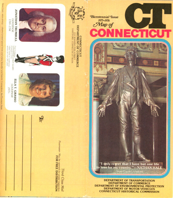 Vintage 1975-6 Connecticut Official Road Map from Dept. of Commerce