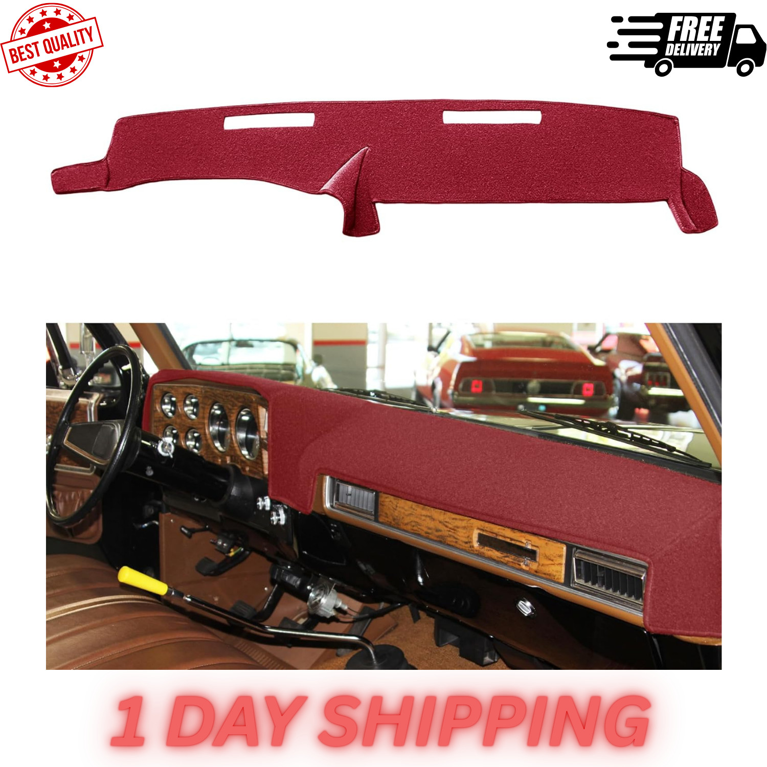 Yiz Dash Cover Mat Custom Fit for 1973-1980 Chevy Chevrolet C10 C20 C30 K10 K...