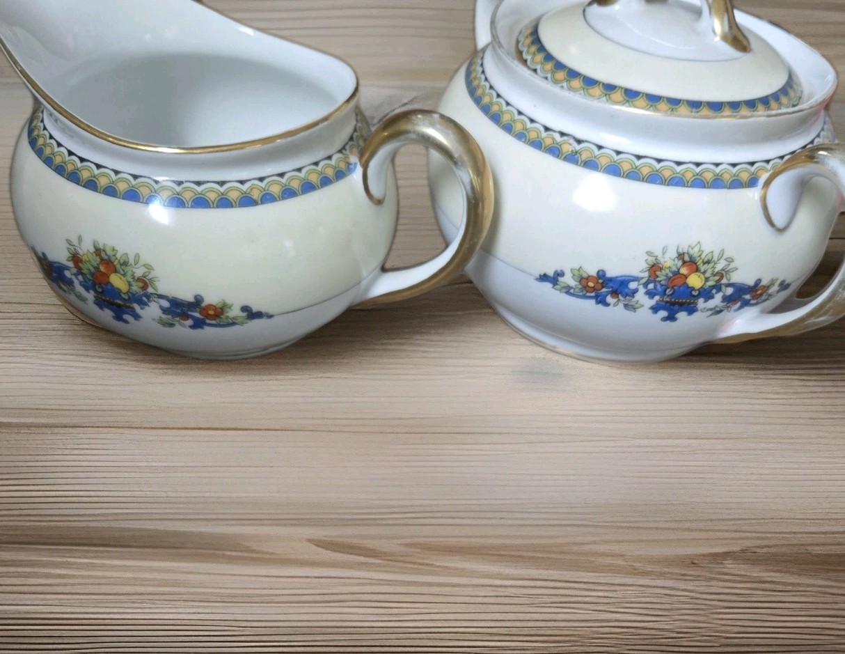 2 Piece NORITAKE Sorrento SUGAR BOWL W/ Creamer China Set