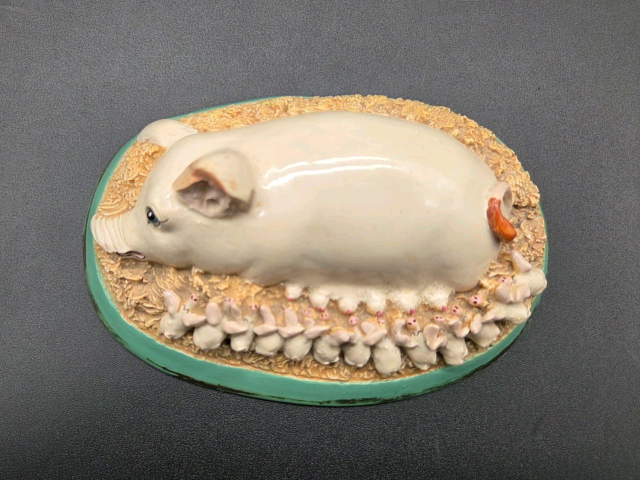 Vintage Original Basil Matthews Ceramic Mama Pig And Piglets Sculpture 