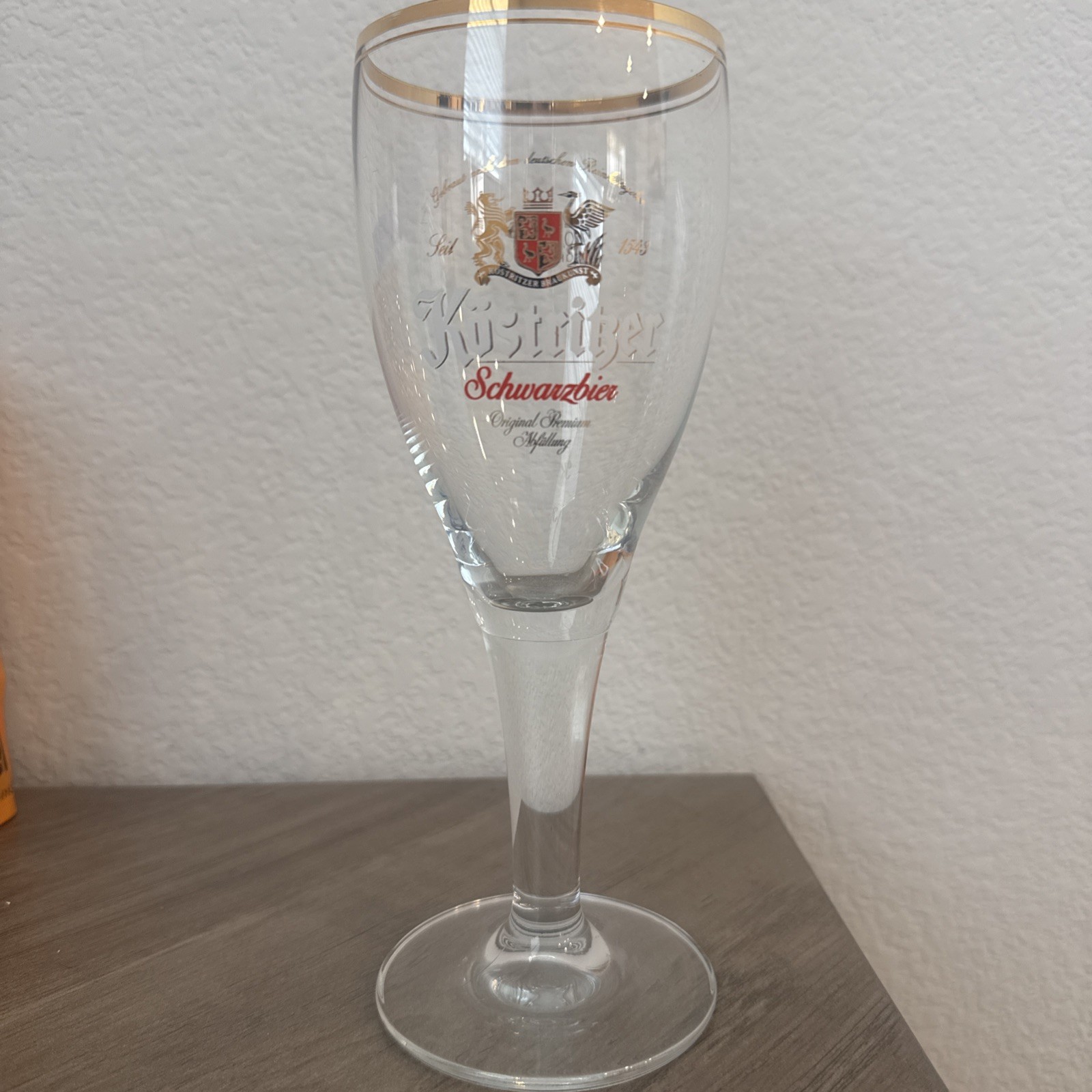 Vintage Köstritzer Schwarzbierbrauerei Footed Beer Glass German 0.3L Pokal