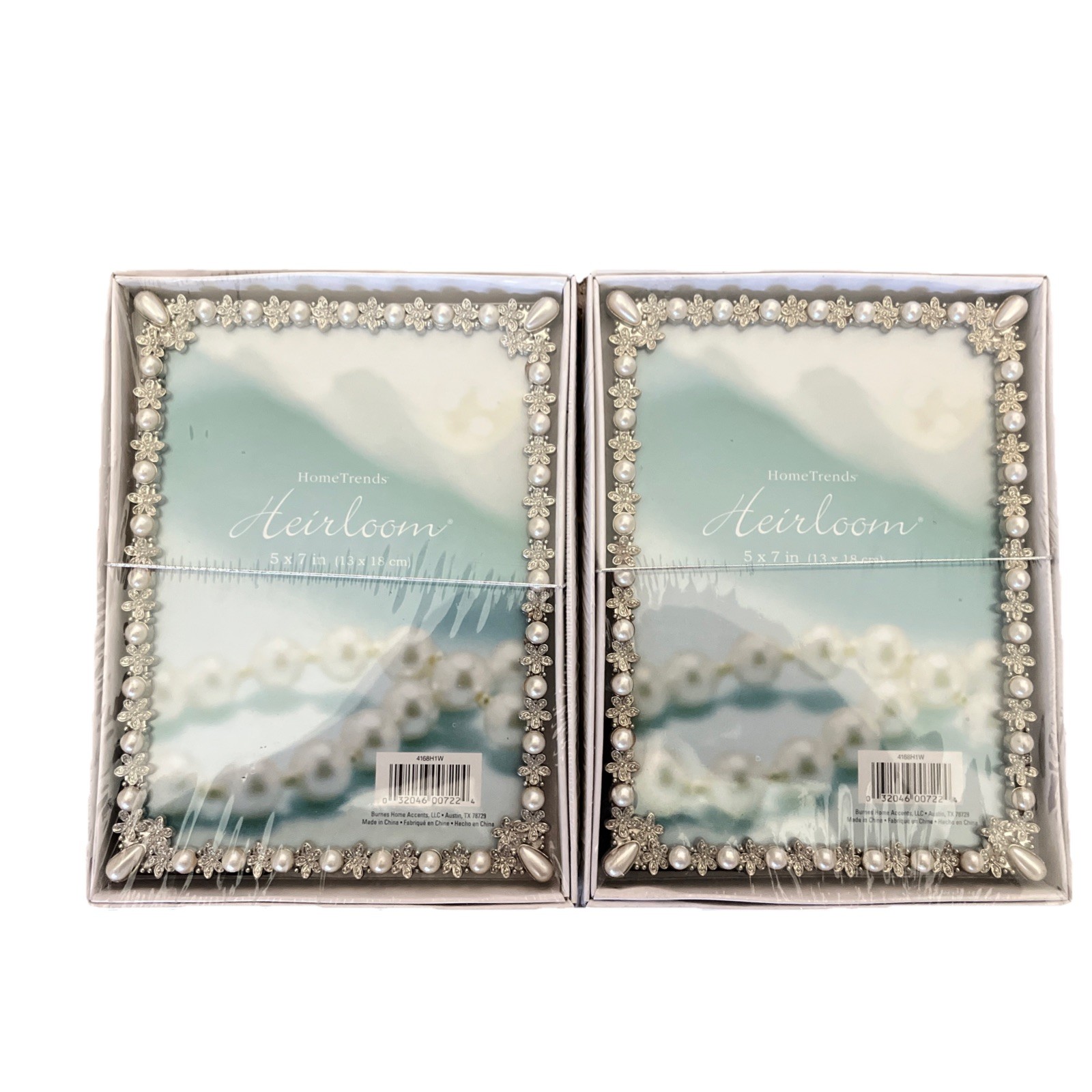 2 HOME TRENDS HEIRLOOM FAUX PEARL 5x7 PHOTO FRAME