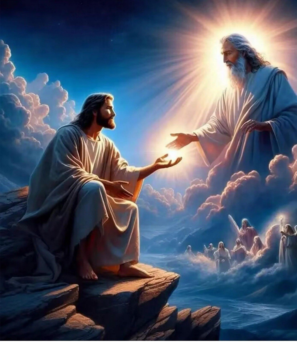 JESUS CHRIST PHOTO 8X11 POSTER PICTURE GOD FATHER SON HOLY SPIRIT HEAVEN Reprint