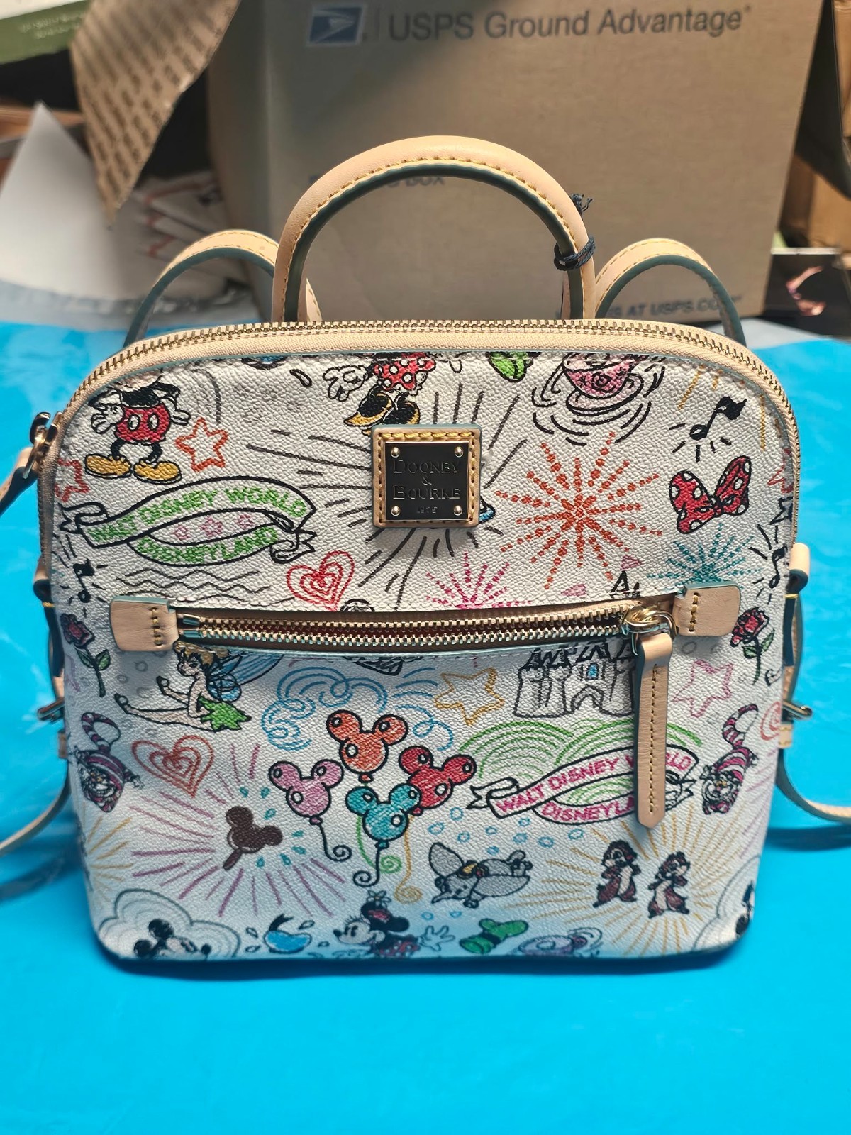 Disney Parks Sketch Mickey Minnie Dooney & Bourke Backpack Bag New