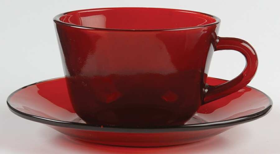 Anchor Hocking R1700 Royal Ruby Cup & Saucer Set 2615396