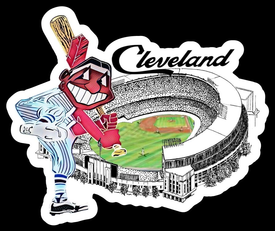 Cleveland Indians STICKER - Municipal Stadium Vintage Chief Wahoo MLB Large Cleveland Indians STICKER - Municipal Stadium Vintage Chief Wahoo MLB Large