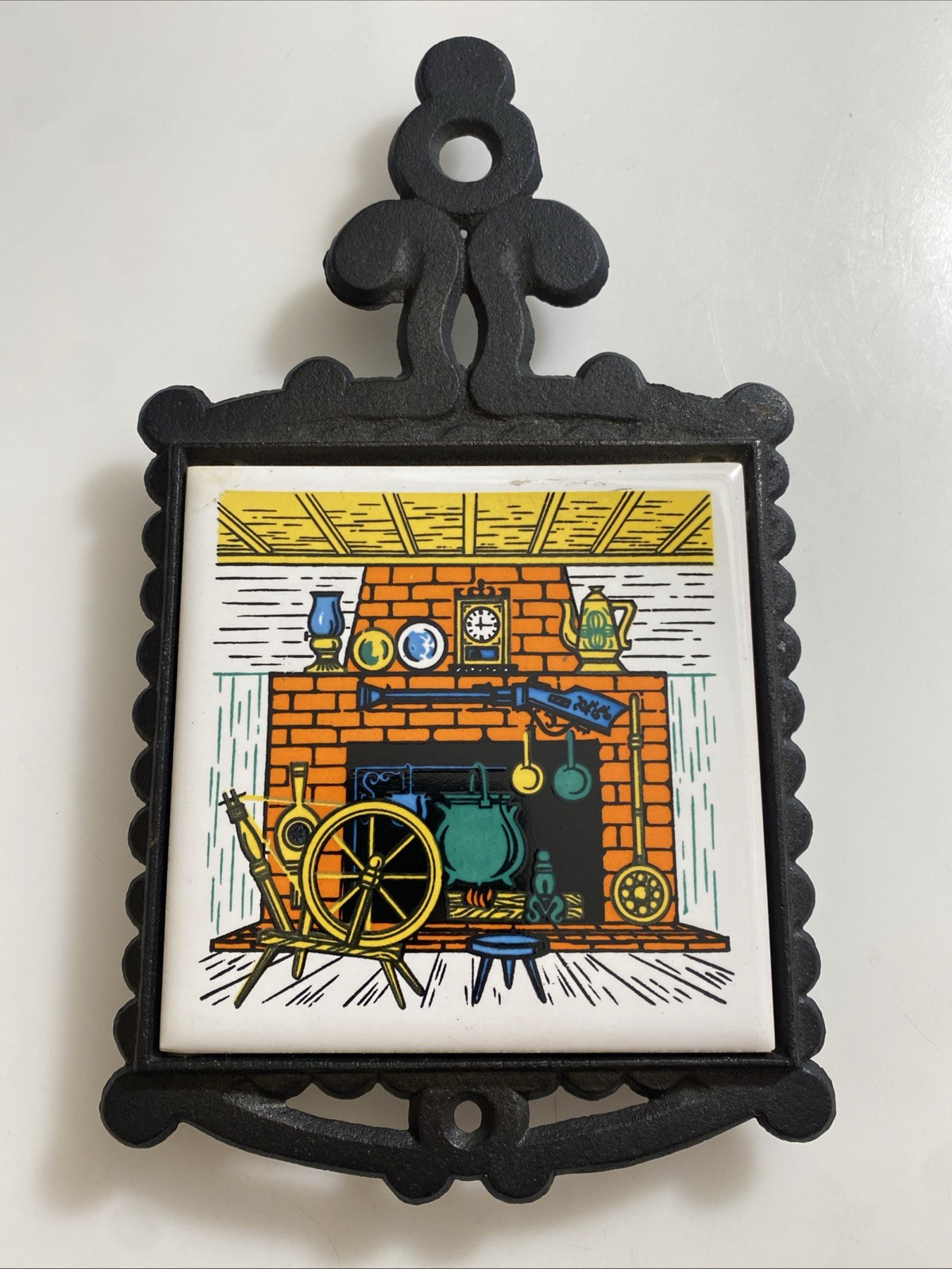Cast Iron Ceramic Tile Trivet Japan zam