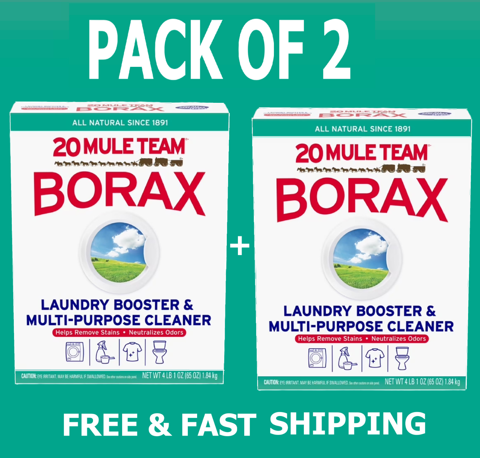 20 Mule Team Borax Multi-Purpose Cleaners 65 Ounces