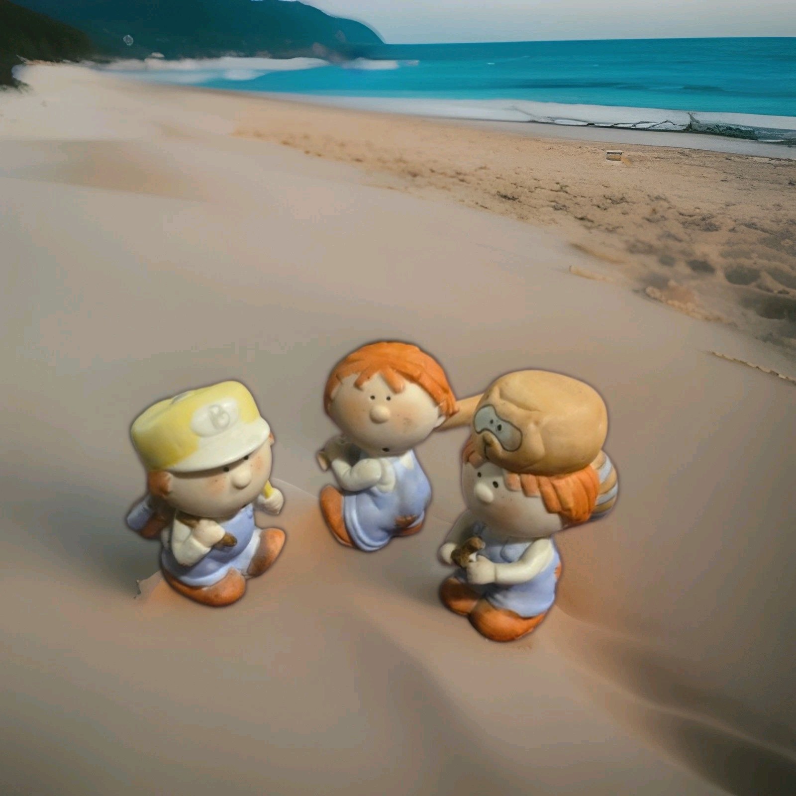 Set of 3 Bumpkins by Fabrizio Baseball Boy with Bat, School Boy, Little Scout