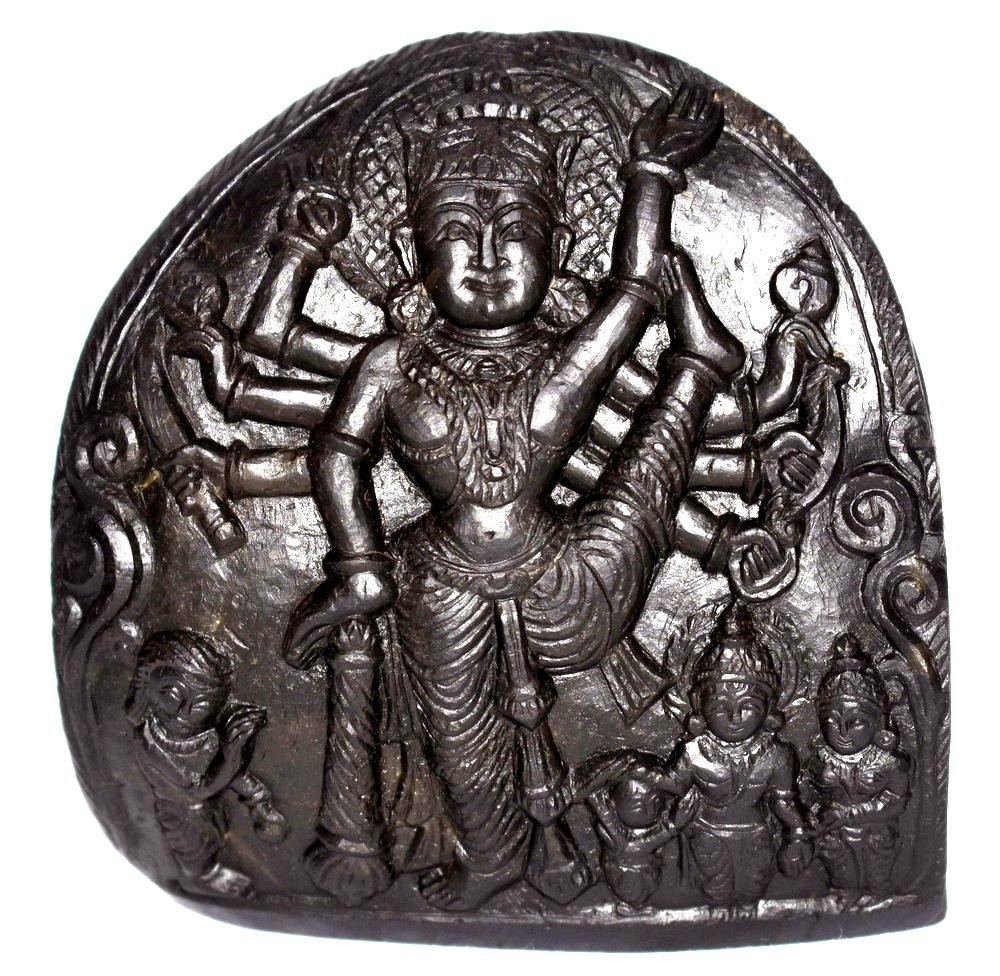 Trivikrama Idol On Natural Golden Sudarshan Shaligram of Gandaki River Nepal