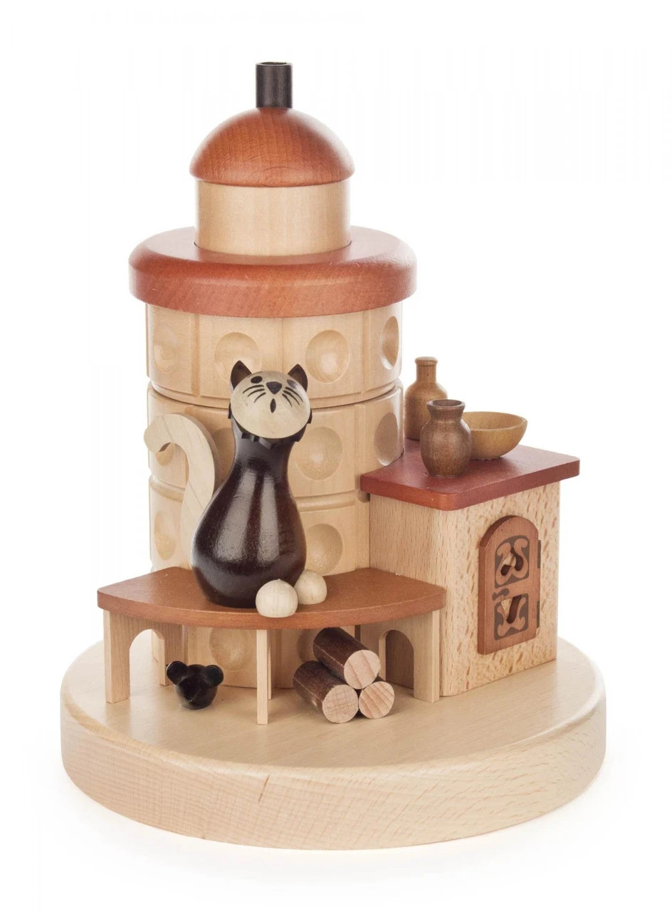 Natural Baking Oven with Cat German Incense Smoker
