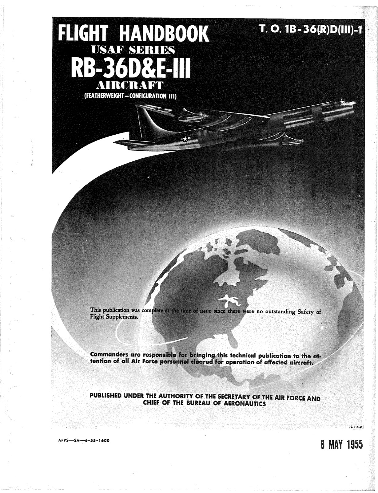 360 Page 1955 B-36 RB-36D Convair Peacemaker 1B-36(R)D(III) Flight Manual on CD