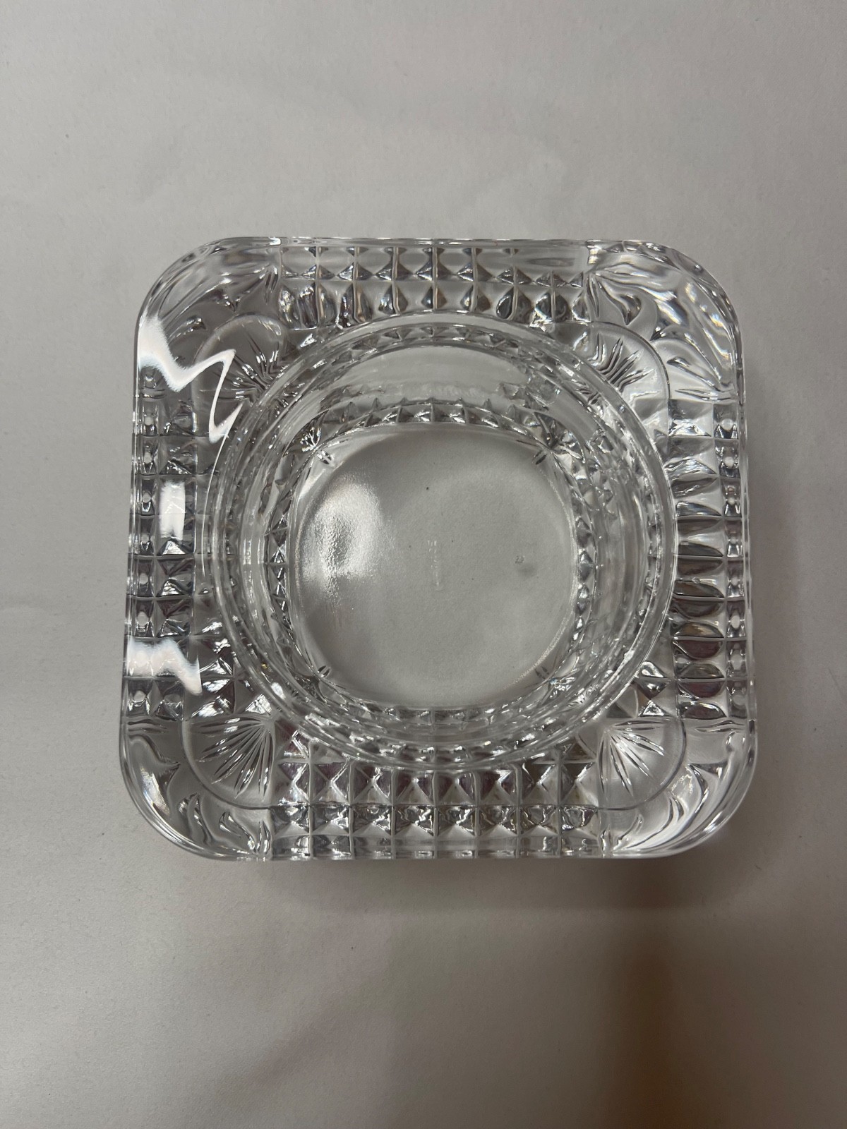Clear Crystal Large Pillar Candleholder Made In France 4\