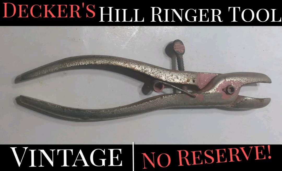 ✨VINTAGE✨ Nice Red DECKER\'S HILL RINGER Hog Ring Pliers 6 1/2\