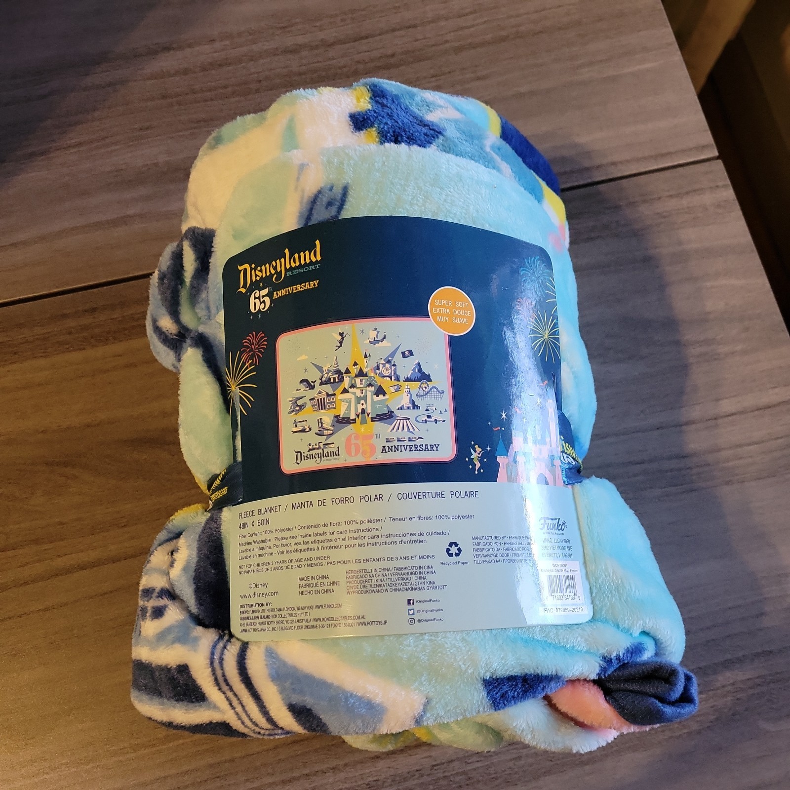 New Funko Disney Disneyland 65th Anniversary Fleece Blanket - Super Soft 48