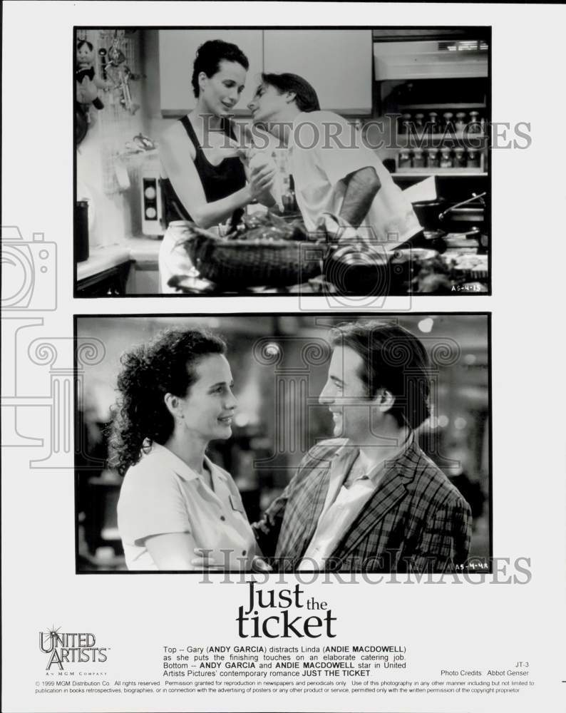 1999 Press Photo Actors Andy Garcia, Andie MacDowell in \
