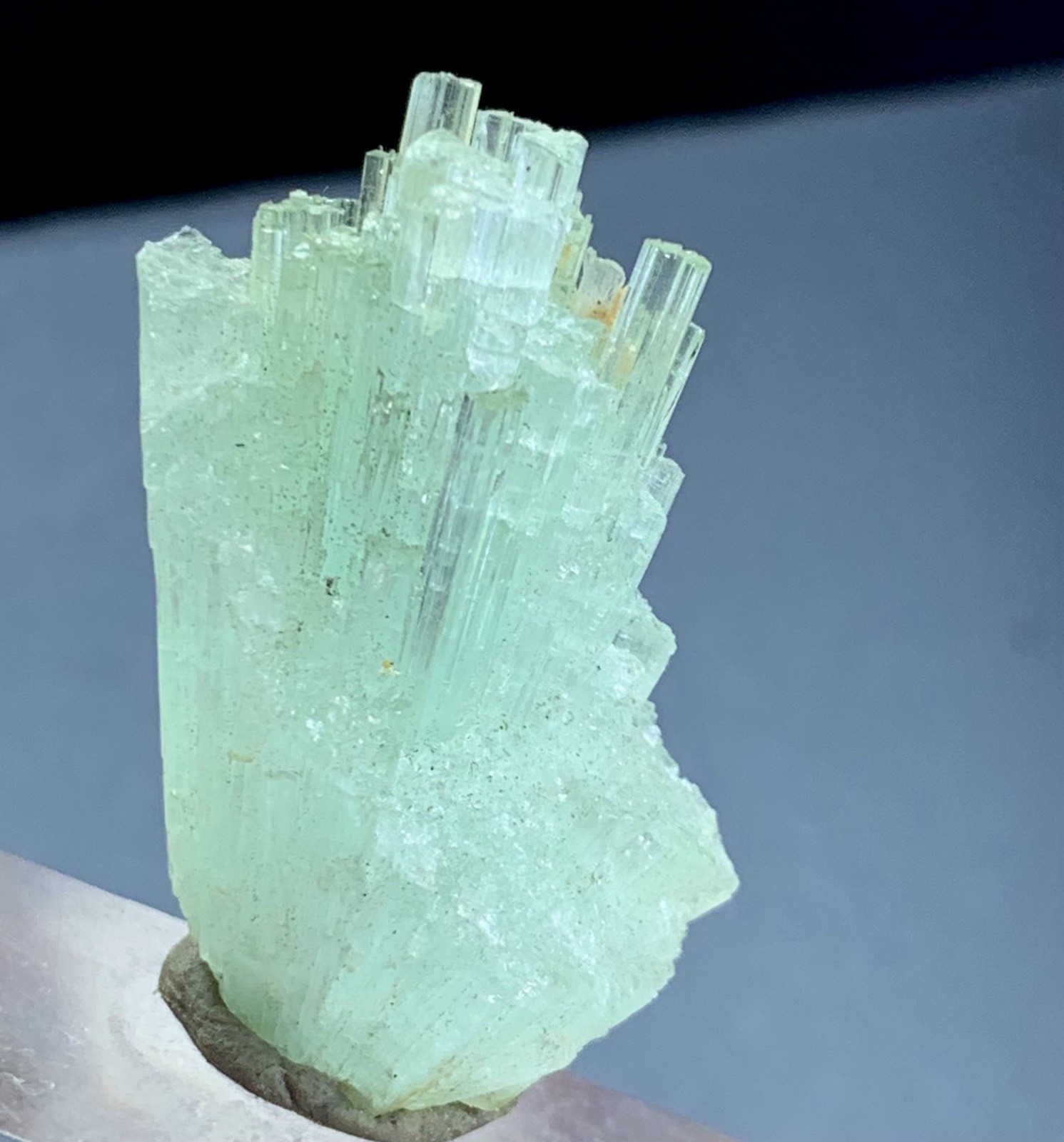 47Ct Natural Paraiba Tourmaline Crystal Bunch from Afghanistan Rare Neon Blue