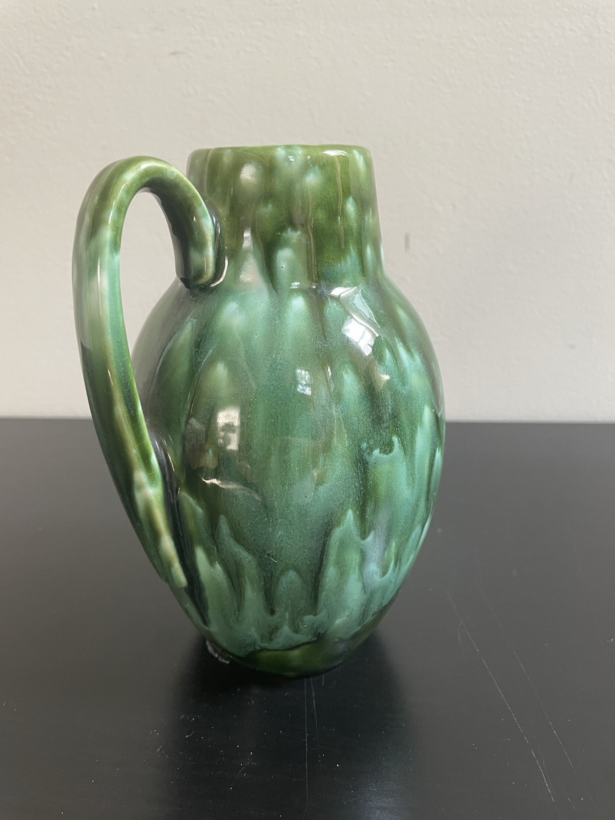 Midcentury Modern Scheurich Ceramic Small Green/blueVase/pitcher Made W. Germany Midcentury Modern Scheurich Ceramic Small Green/blueVase/pitcher Made W. Germany