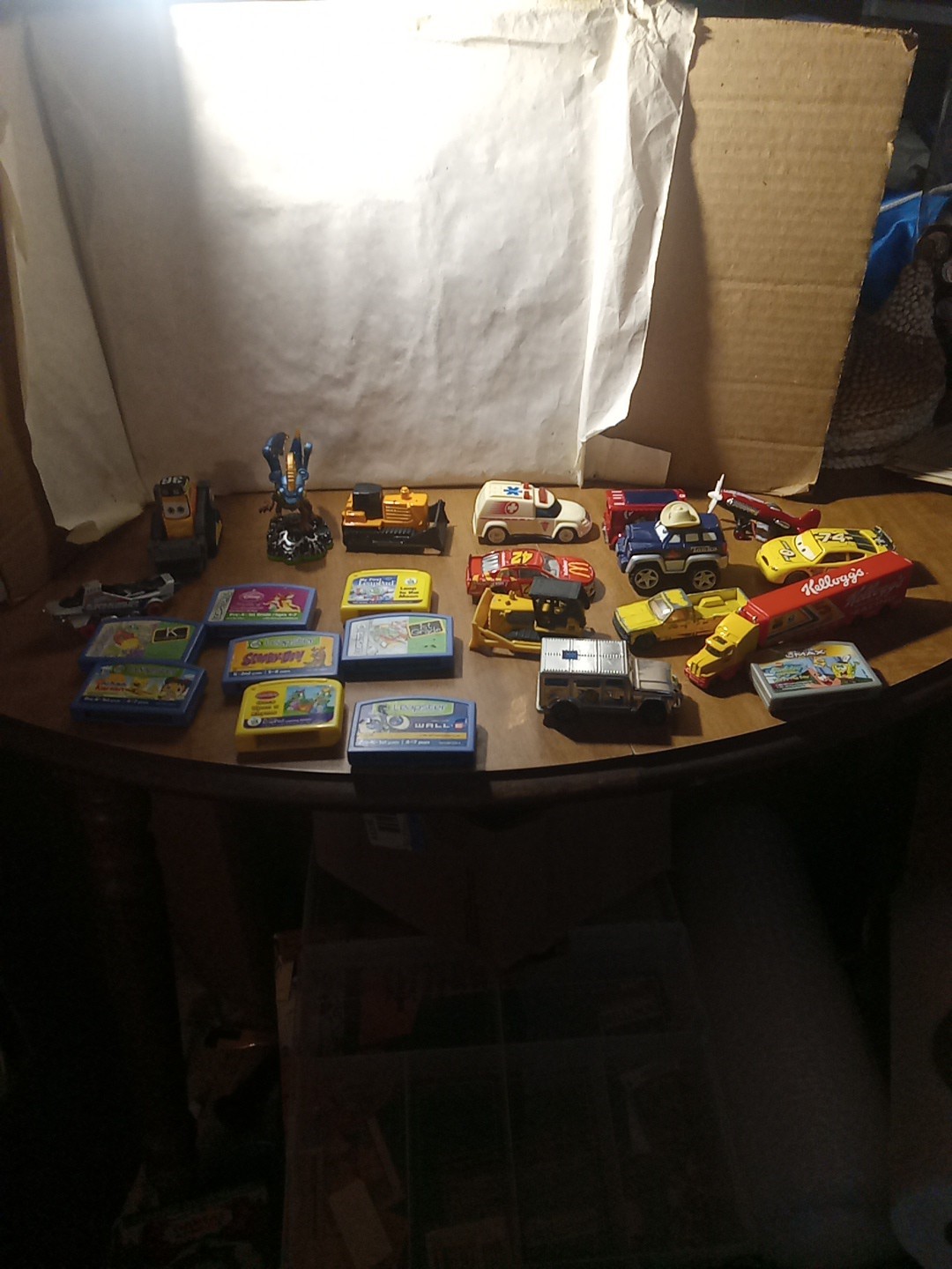 Junk Drawer Toy Lot of 21 Toys Leapster Cartridges and Hot Wheels  Nice Lot