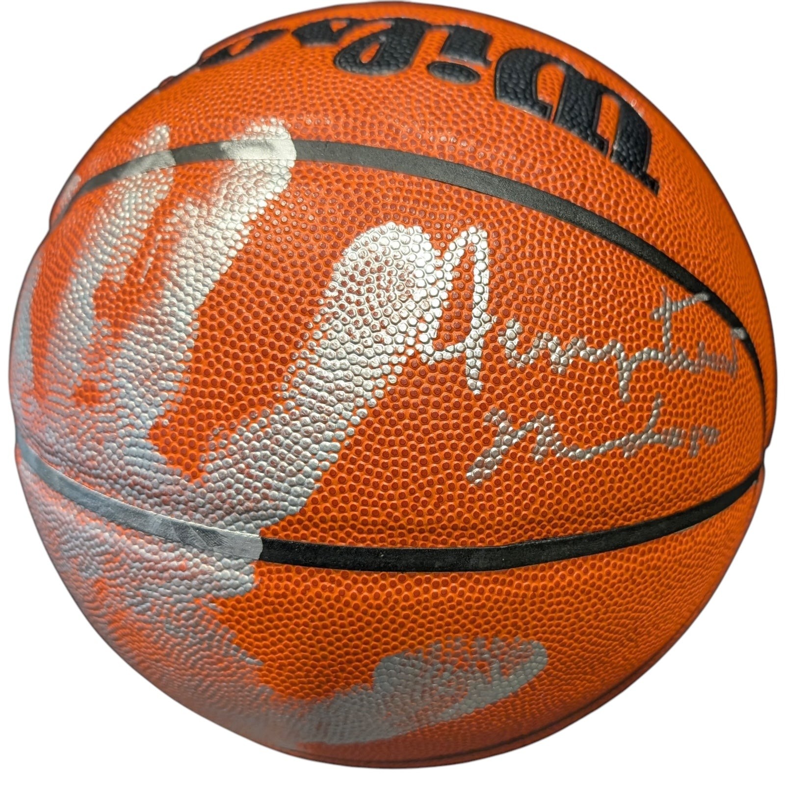 Jerry West Autographed NBA Basketball with Hand Print and \