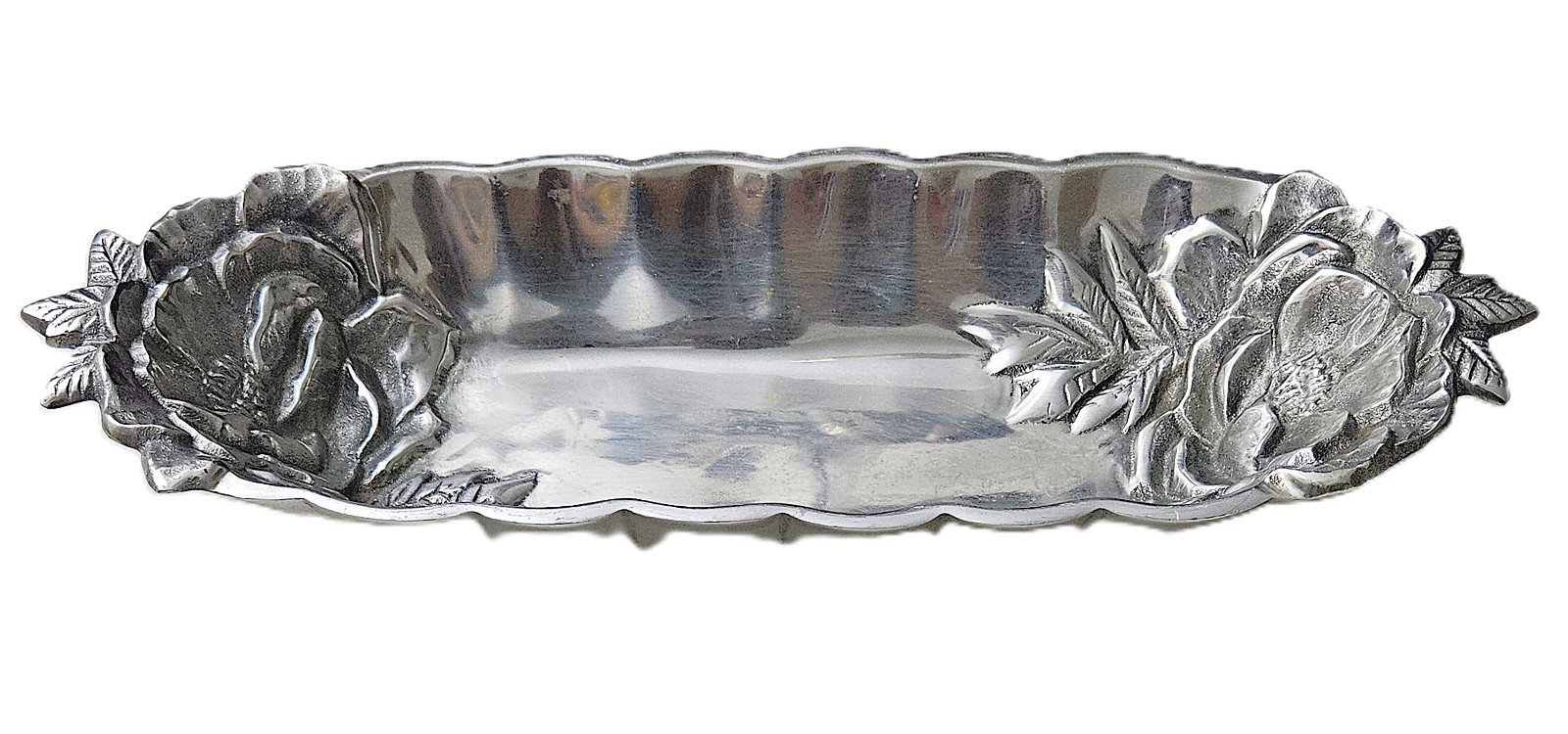 Vintage Alum Creations Floral Oblong Tray – 1991 Pintel Collection
