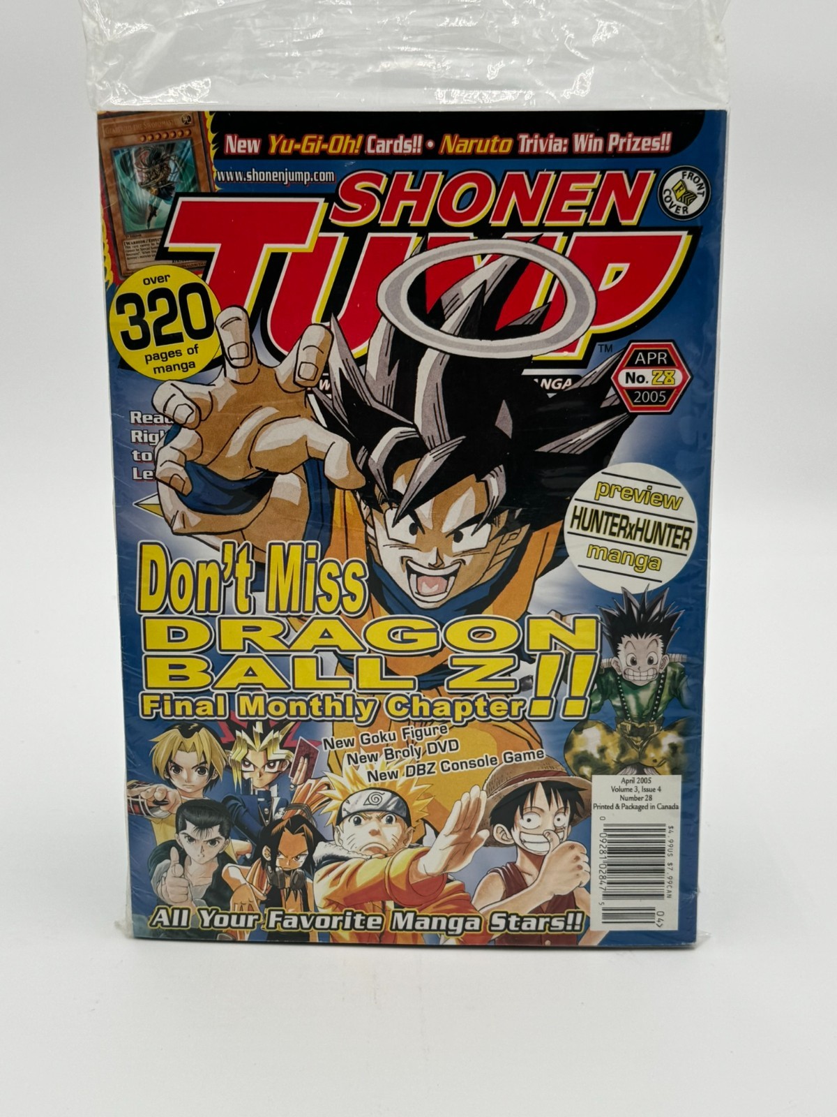 Shonen Jump April 2005 No 28 Dragon Ball Z Goku Yu-Gi-Oh Naruto, NEW & SEALED