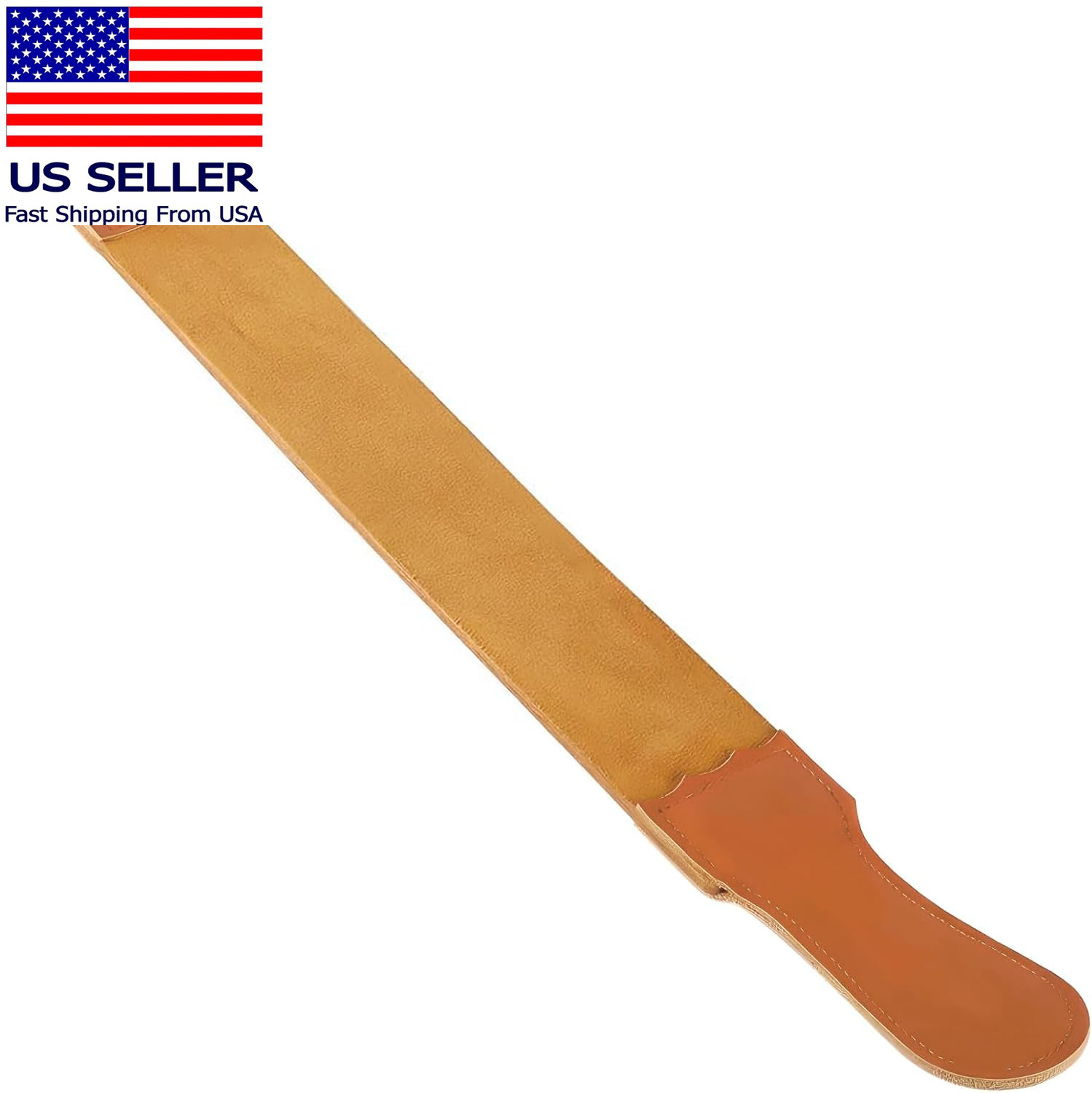 Straight Razor Strop, Leather Sharpening Strap for Barber Use, Brown, J5036