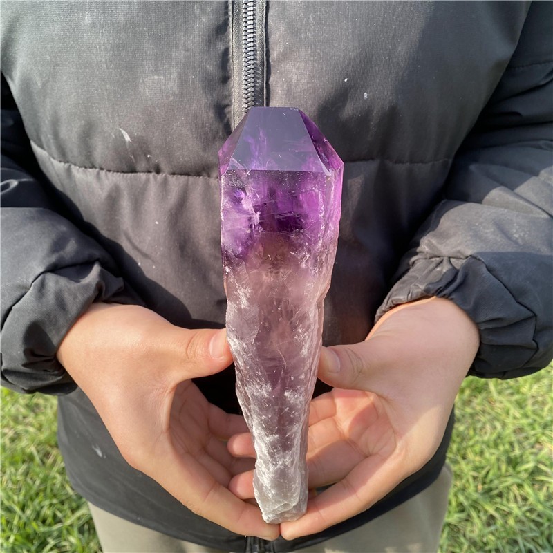 1.23LB Natural Amethyst Quartz Tower Obelisk Rough Crystal Point Wand Healing 1.23LB Natural Amethyst Quartz Tower Obelisk Rough Crystal Point Wand Healing