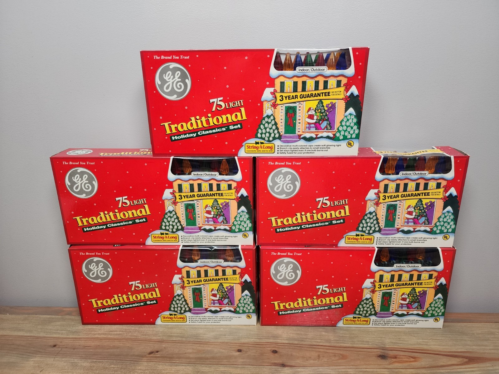 Vintage GE traditional Classic 75 Christmas Lights Set Of 5 Boxes Multicolor Vintage GE traditional Classic 75 Christmas Lights Set Of 5 Boxes Multicolor