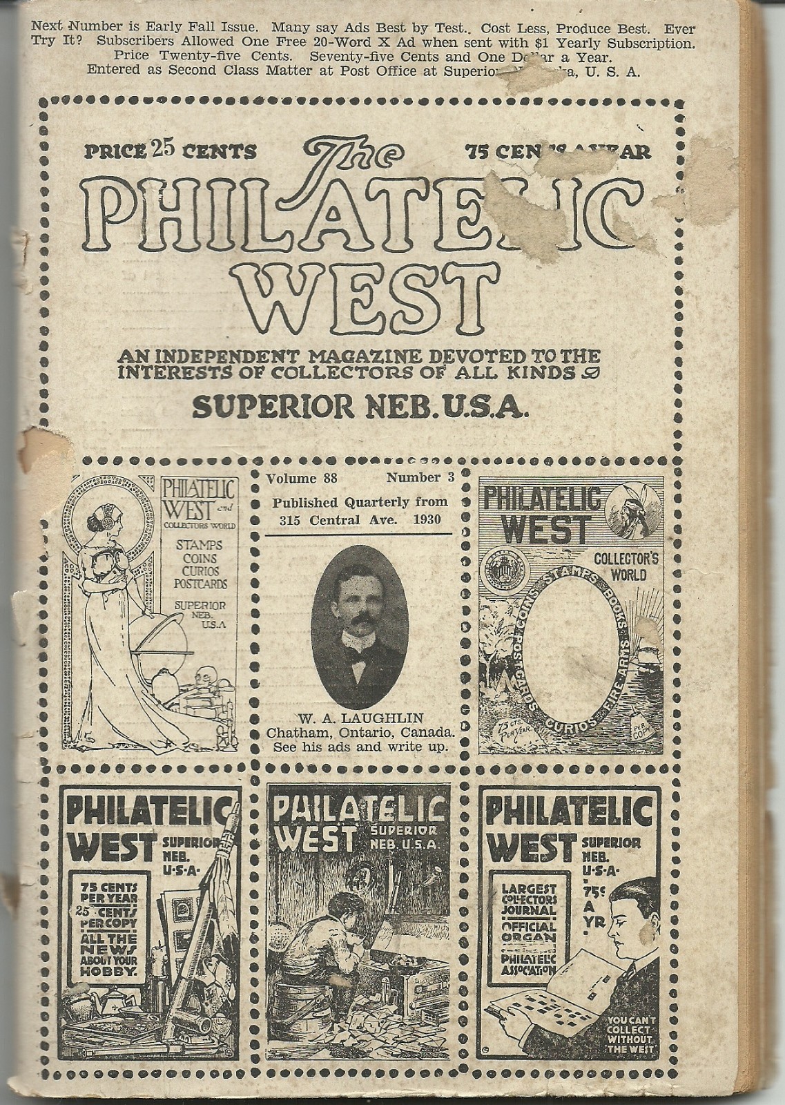 1930 Philatelic West Vol 88 No 3 Stamps Curios Etc with Original Insert COMPLETE 1930 Philatelic West Vol 88 No 3 Stamps Curios Etc with Original Insert COMPLETE