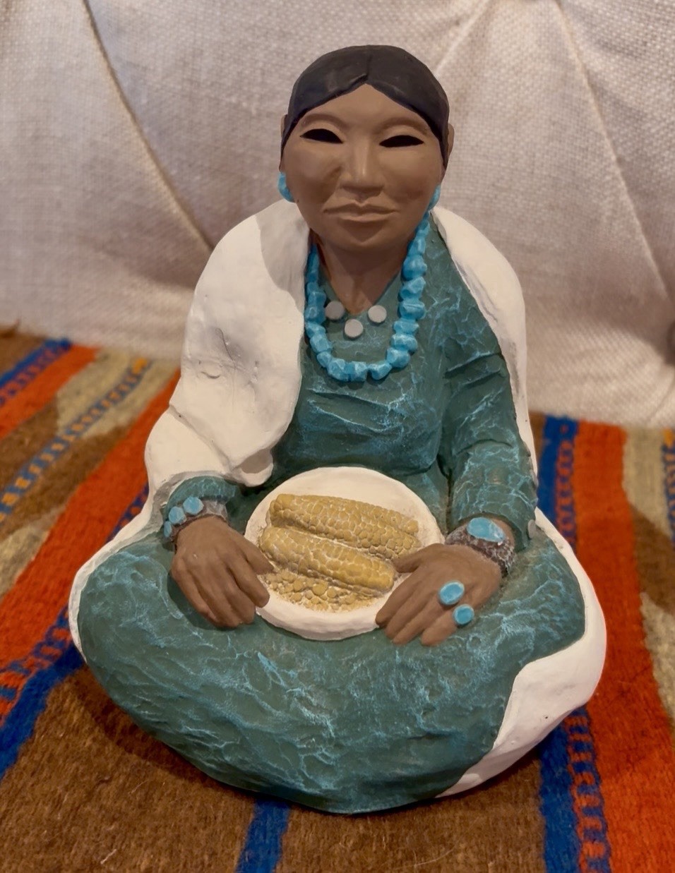 Vintage Teissedre Designs Navajo Lady Figurine 7” Native American Corn Mother