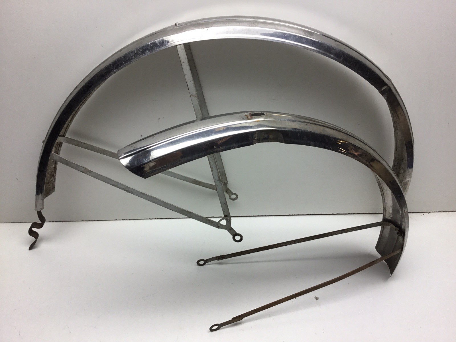 Prewar Bicycle Stainless Rain Gutter Style Fenders 26” 2.125” Schwinn Elgin Mens