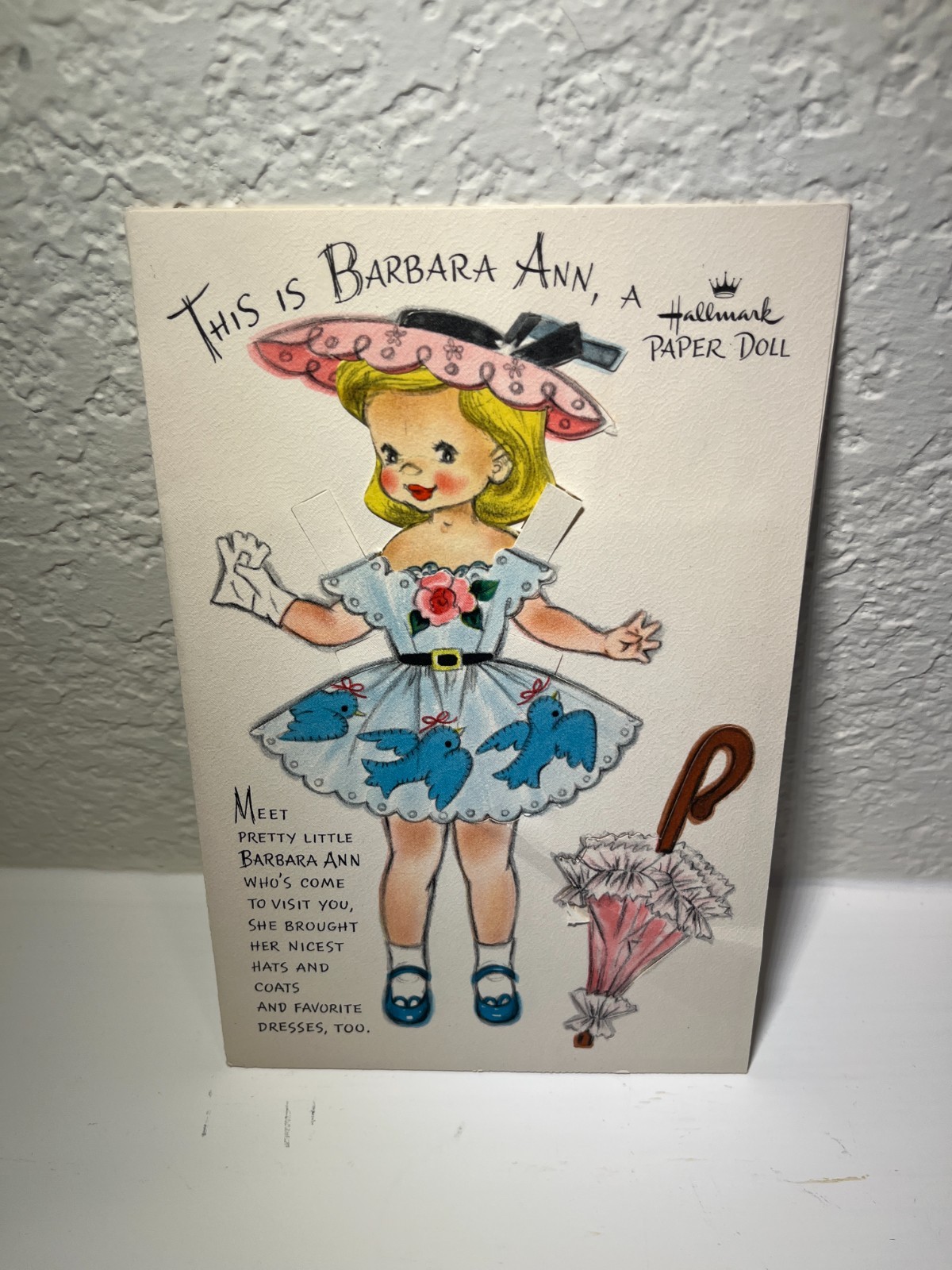 Vtg Hallmark This Is Barbara Ann Paper Doll Card, 1950s, Uncut, Museum Quality Vtg Hallmark This Is Barbara Ann Paper Doll Card, 1950s, Uncut, Museum Quality