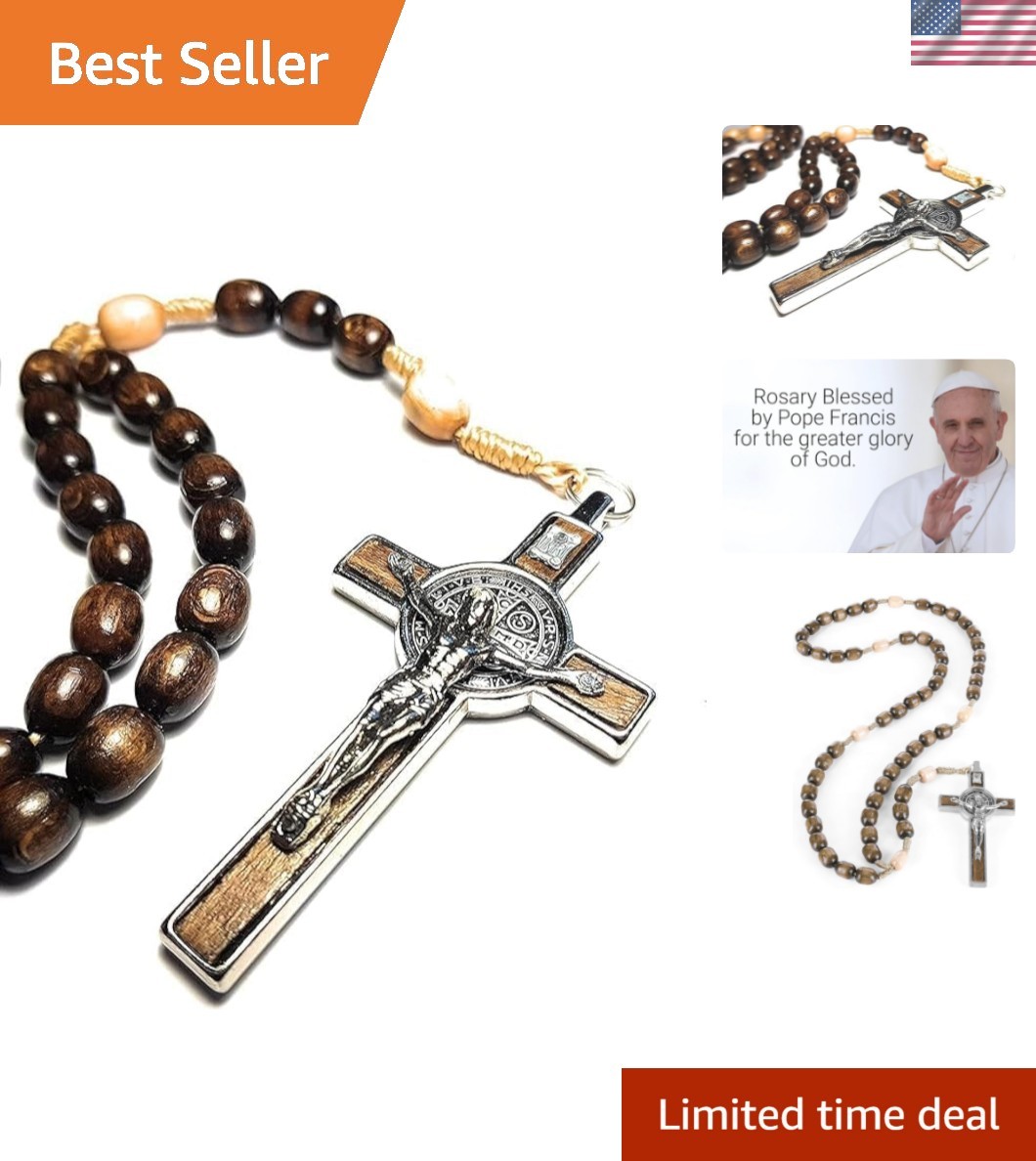 Authentic Italian Rosary Necklace Blessed by Pope - 21.5\