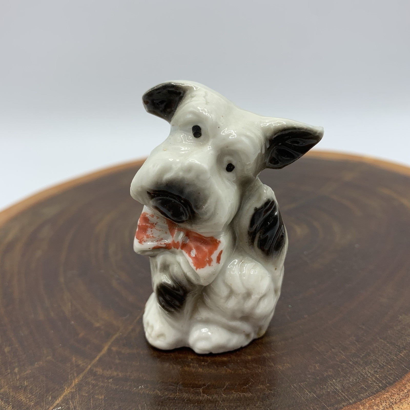 Porcelain Scottish Terrier Scotty Dog Painted Figurine Japan