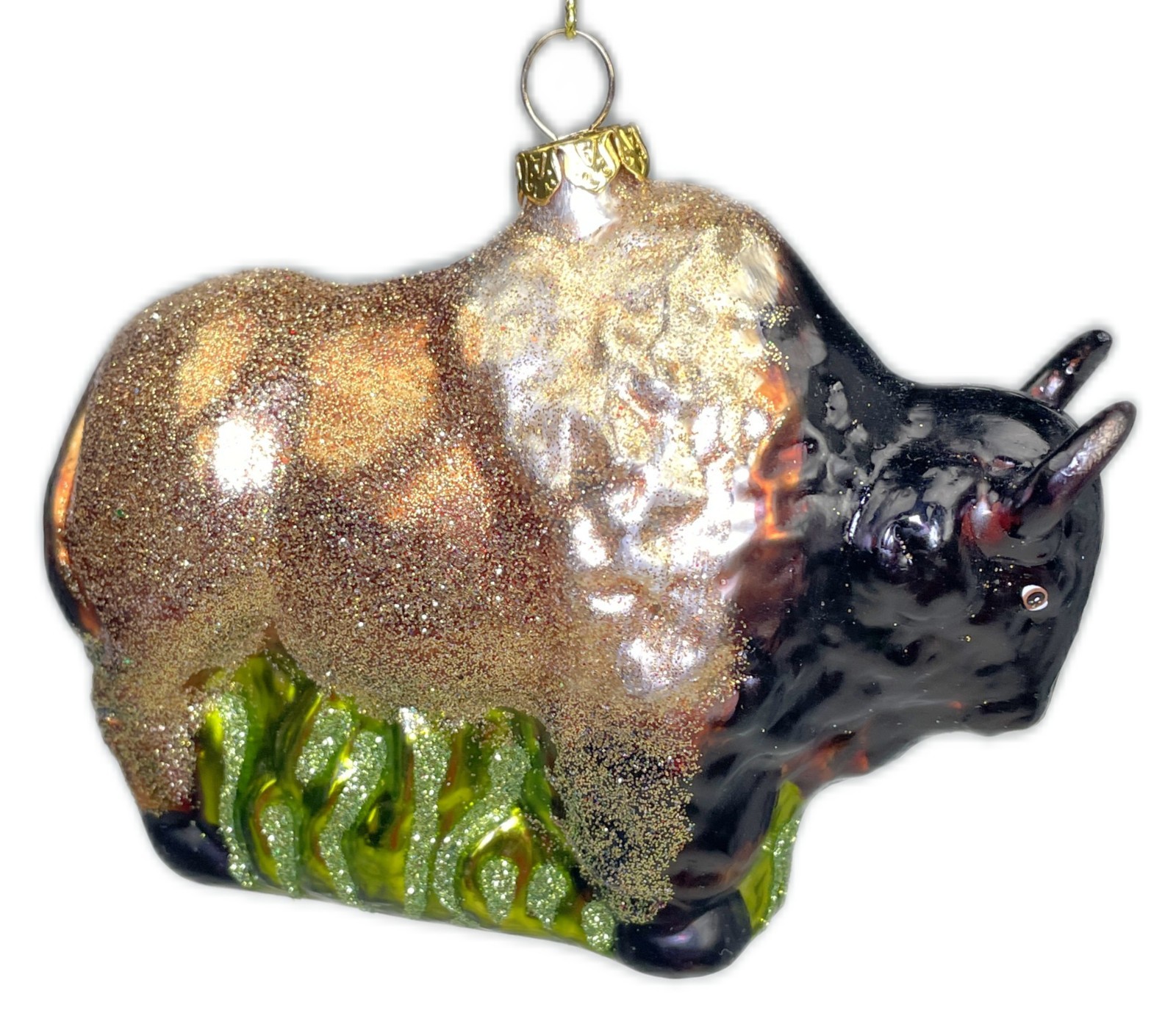 Bison Buffalo Glass Christmas Ornament H4”x 4.5”x 2.5” St Nicholas Sq Kohls