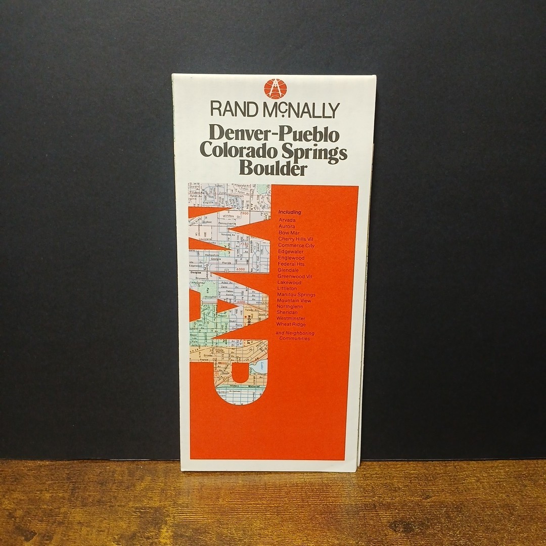 Vintage 1980s Rand McNally Road Map, Denver - Pueblo - Colorado Springs  Boulder