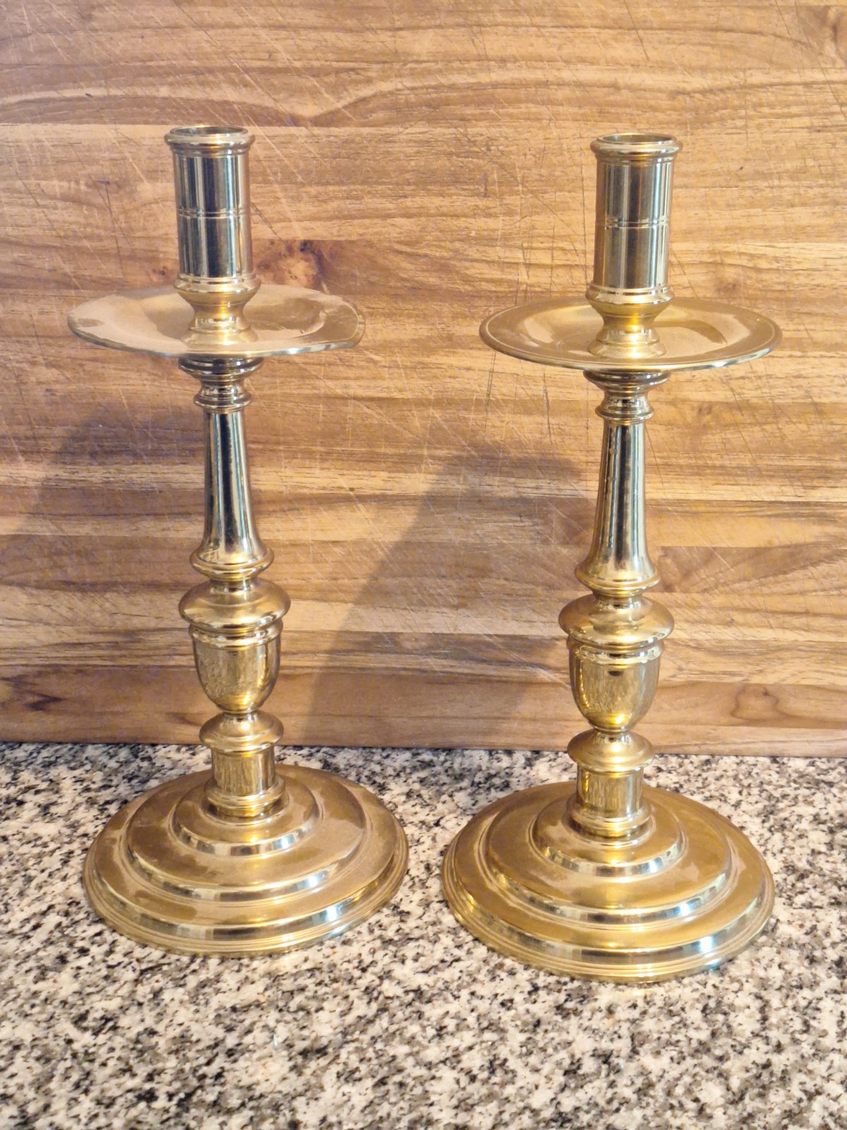 Vintage Colonial Williamsburg Virginia Solid Brass Candlesticks Heavy Tall 13