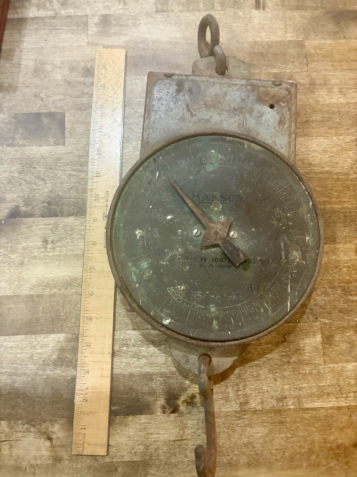Hanson Model 8810 Hanging Scale 100 Lb Capacity - Made In Chicago