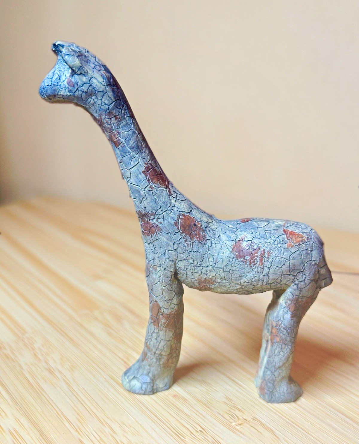 Southern Primitive Vintage Folk Art Tree Branch Carved Wood Giraffe Sculpture 