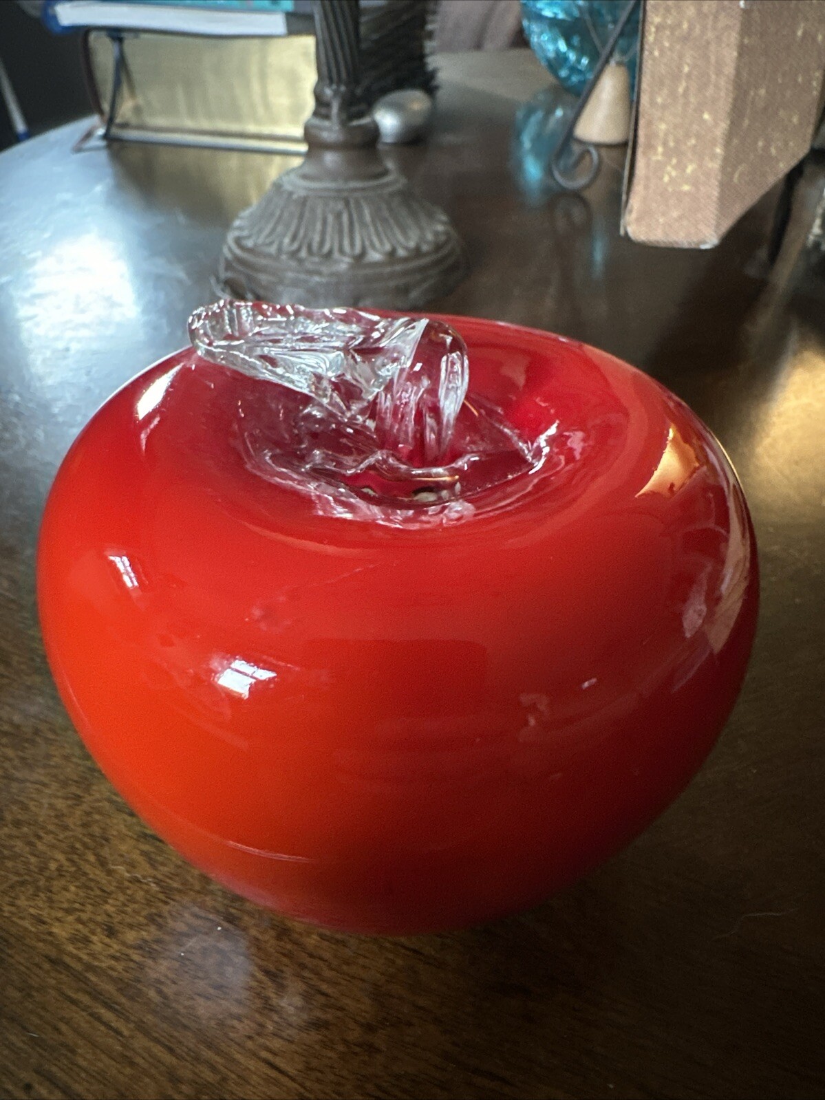 Vintage Red Apple  Paperweight Teacher Snow White Cottage Core