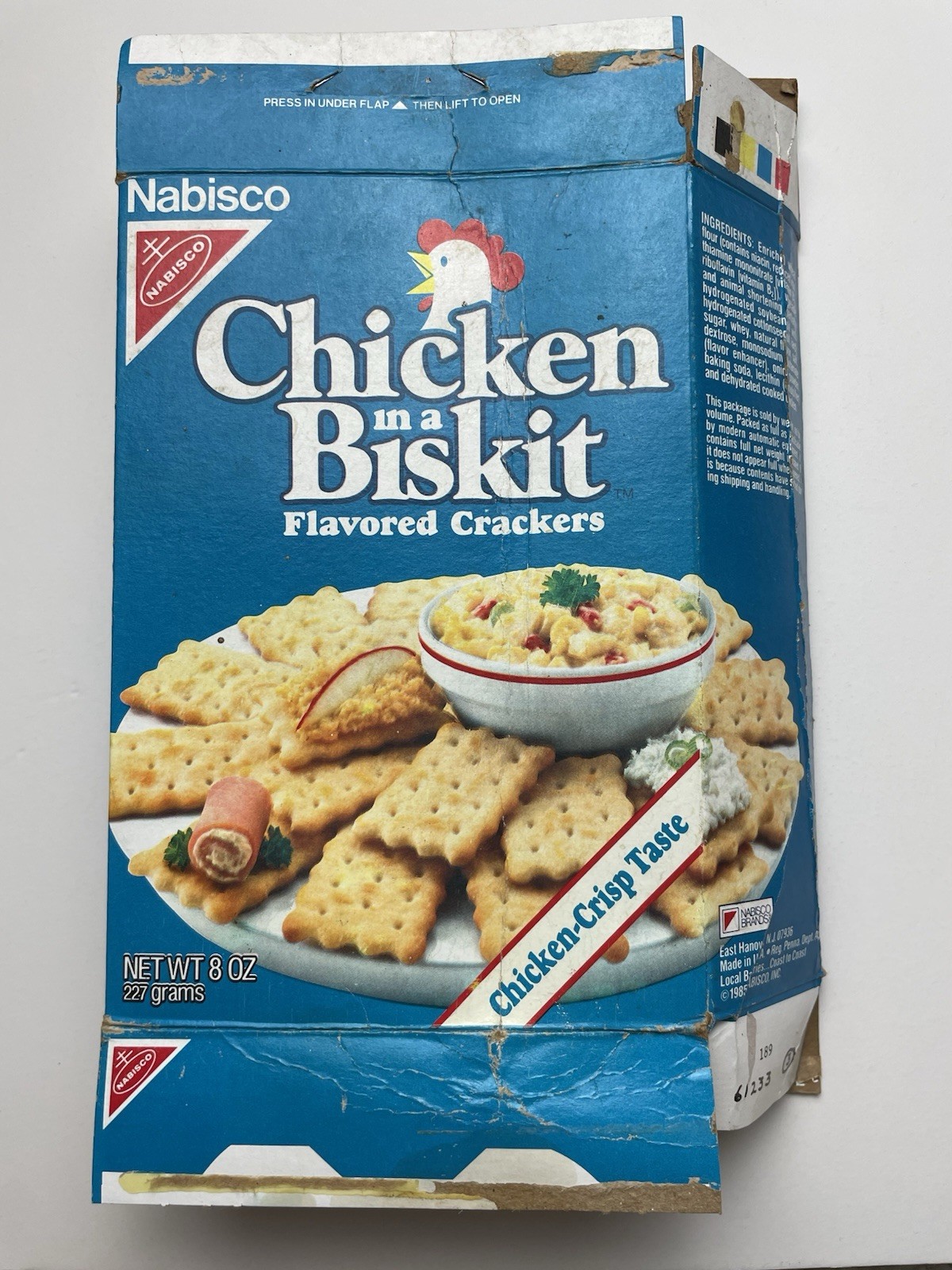VINTAGE 1985 Nabisco Chicken In A Brisket Snack Food Cracker Box VINTAGE 1985 Nabisco Chicken In A Brisket Snack Food Cracker Box