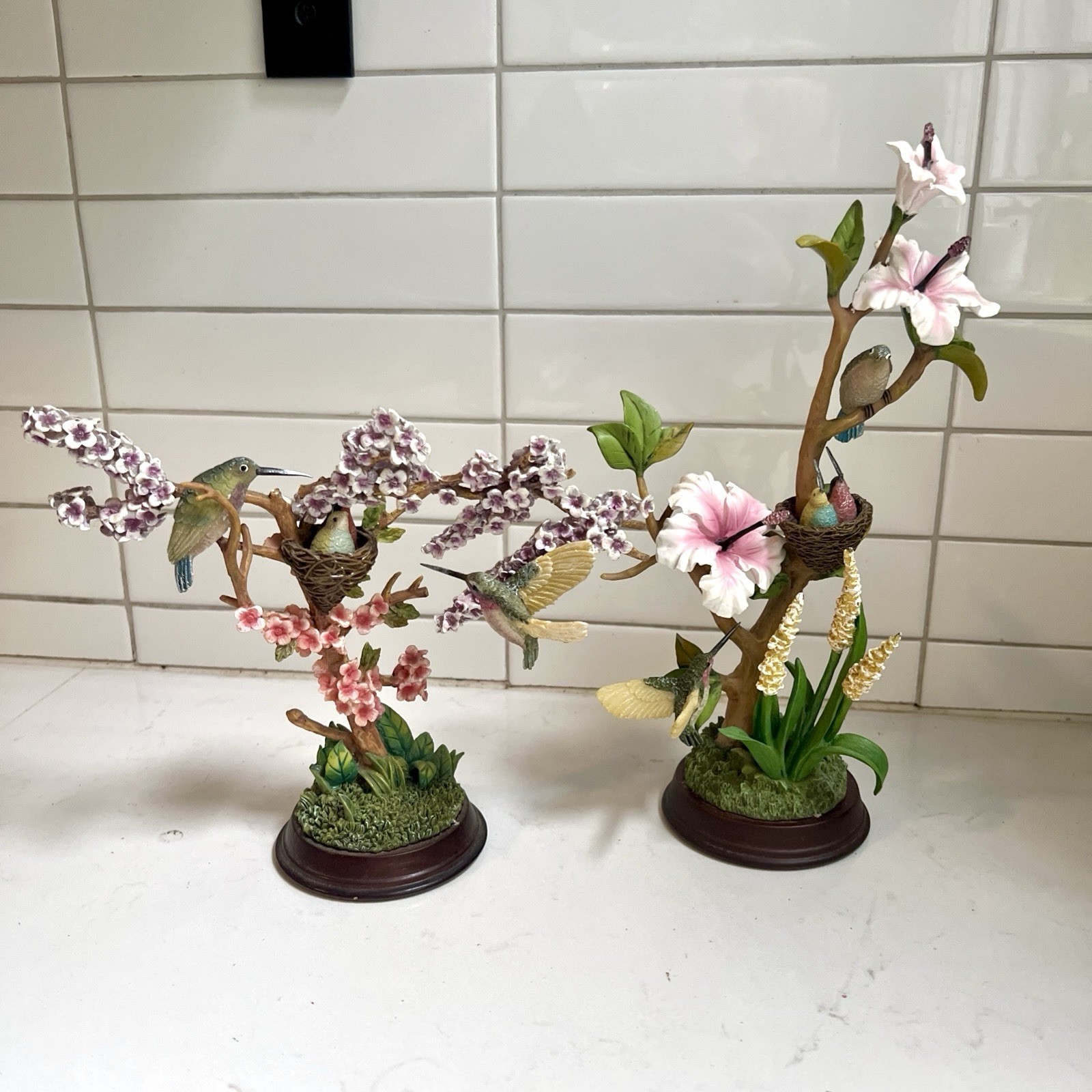 The Bradford Exchange Nature\'s Tiniest Treasures Hummingbird Figurines Set of 2