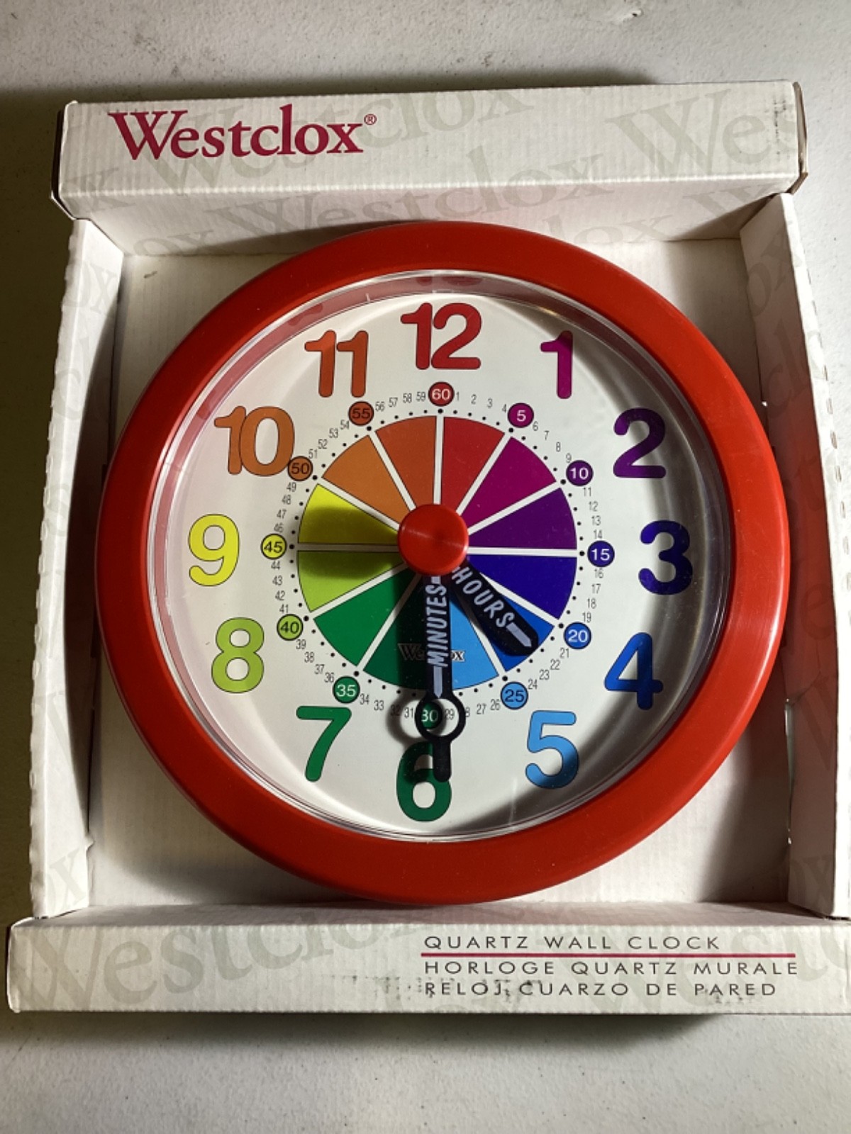Westclox  Battery Operated  9 3/4” Red, New in Box